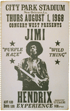 Jimi Hendrix at City Park Stadium bootleg poster